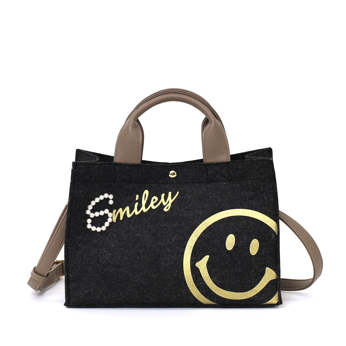COOCO（クーコ） 25531-11710 SMILEY ロゴパールx箔PTフェルト2WAY