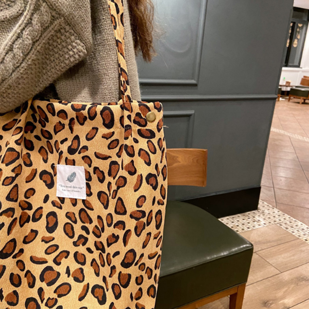 キャンバス トートバッグ レディース 通学 レオパード ヒョウ柄