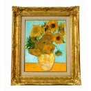 世界の名画 ゴッホ アイリスのある花瓶黄色い背景 ジクレーキャンバス