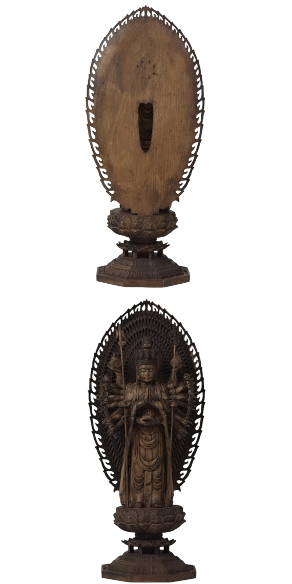 大迫力　高80cm　井波彫刻　仏教工芸品　木彫仏像　千手観音菩薩立像 大迫力 高80cm 井波彫刻 仏教工芸品 木彫仏像 千手観音菩薩立像