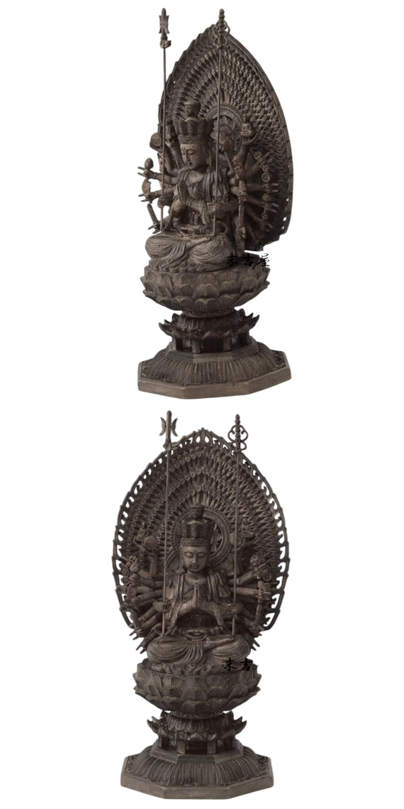 木彫り 仏像 千手観音 千手観音菩薩 千手観音像 座像 仏教美術 置物