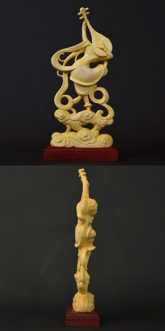 木彫り 仏像 飛天 天女 フィギュア 飛天像 天女像 立像 置物