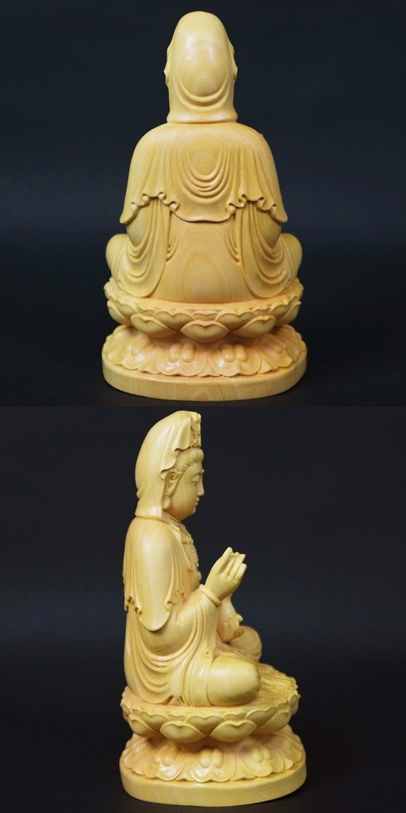 木彫り 仏像 観音様 水瓶 観音菩薩 観世音菩薩 観自在菩薩 救世