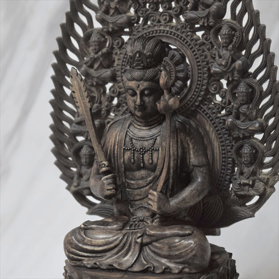 修縁堂】仏教工芸品 精密彫刻 メッキ 虚空蔵菩薩 虚空蔵 仏像 古