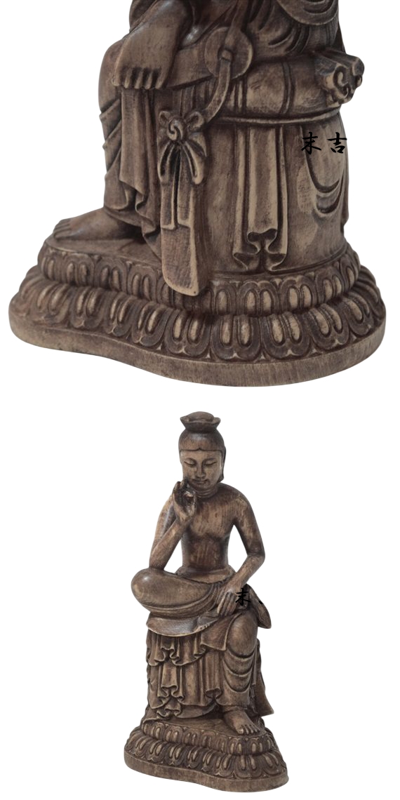 高18cm 弥勒菩薩 木彫り 仏像 フィギュア 弥勒菩薩像 座像 仏教美術