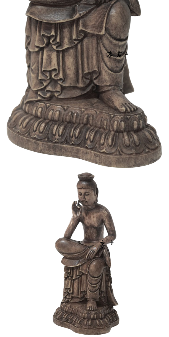 弥勒仏像 木彫  彫刻 仏教美術  装飾品  工芸品 美術品 置物 高18cm 弥勒菩薩 木彫り 仏像 フィギュア 弥勒菩薩像 座像 仏教