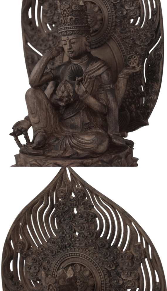 木彫り 仏像 如意輪観音 フィギュア 如意輪観音像 座像 仏教美術