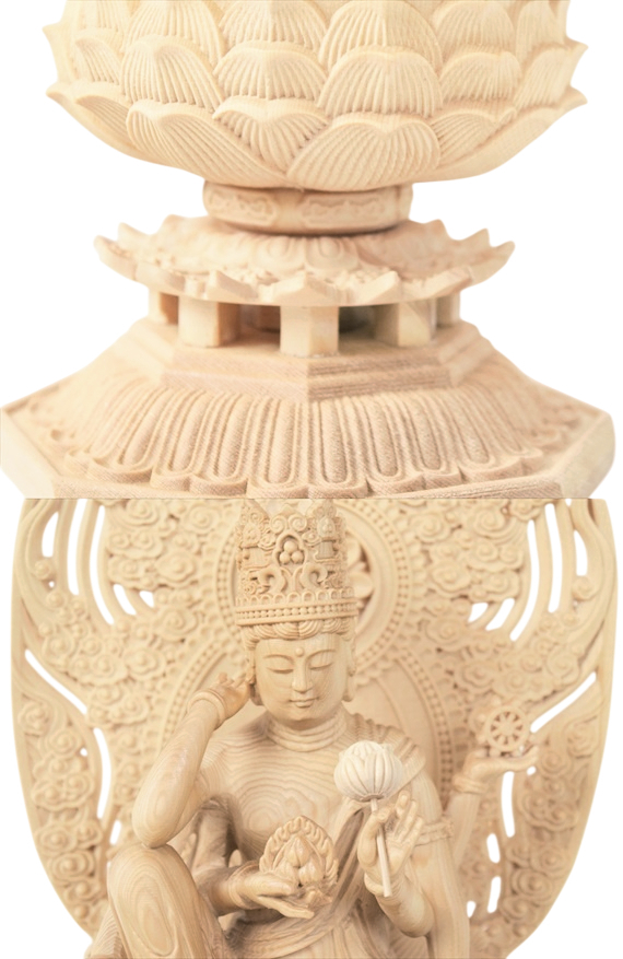 木彫り 仏像 如意輪観音 フィギュア 如意輪観音像 座像 仏教美術