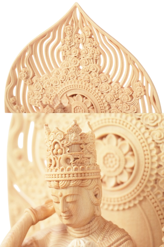 総ケヤキ材 仏教美術品 木彫仏像 如意輪観音菩薩坐像 総ケヤキ材 仏教美術品 木彫仏像 如意輪観音菩薩坐像の通販 by