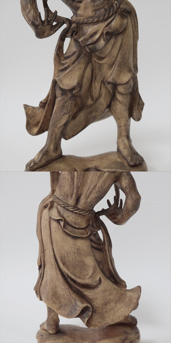 木彫り 仏像 仁王像 [B24190] 仏教 美術 置物 高19.8cm 木彫り 仏像 金剛力士像 仁王像 仏教美術 置物