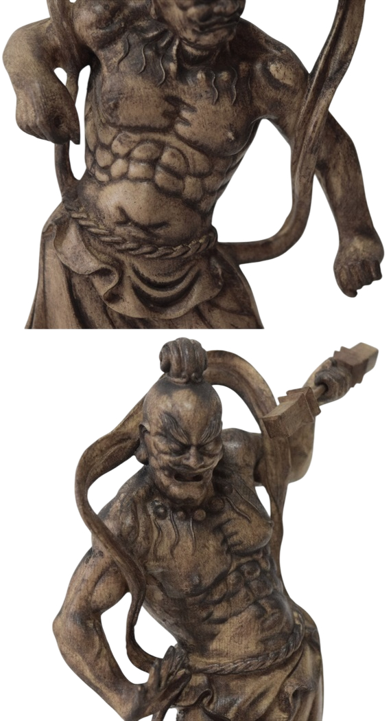 高29cm 木彫り 仏像 金剛力士像 仁王像 仏教美術 置物 フィギュア 金剛
