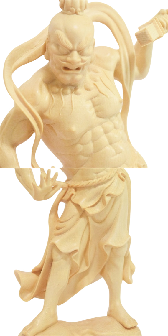 高19.8cm 木彫り 仏像 金剛力士像 仁王像 仏教美術 置物