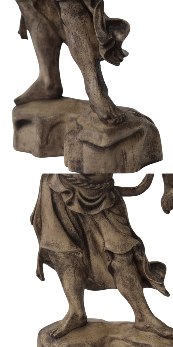 高19.8cm 木彫り 仏像 金剛力士像 仁王像 仏教美術 置物