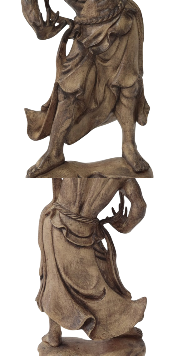 高19.8cm 木彫り 仏像 金剛力士像 仁王像 仏教美術 置物
