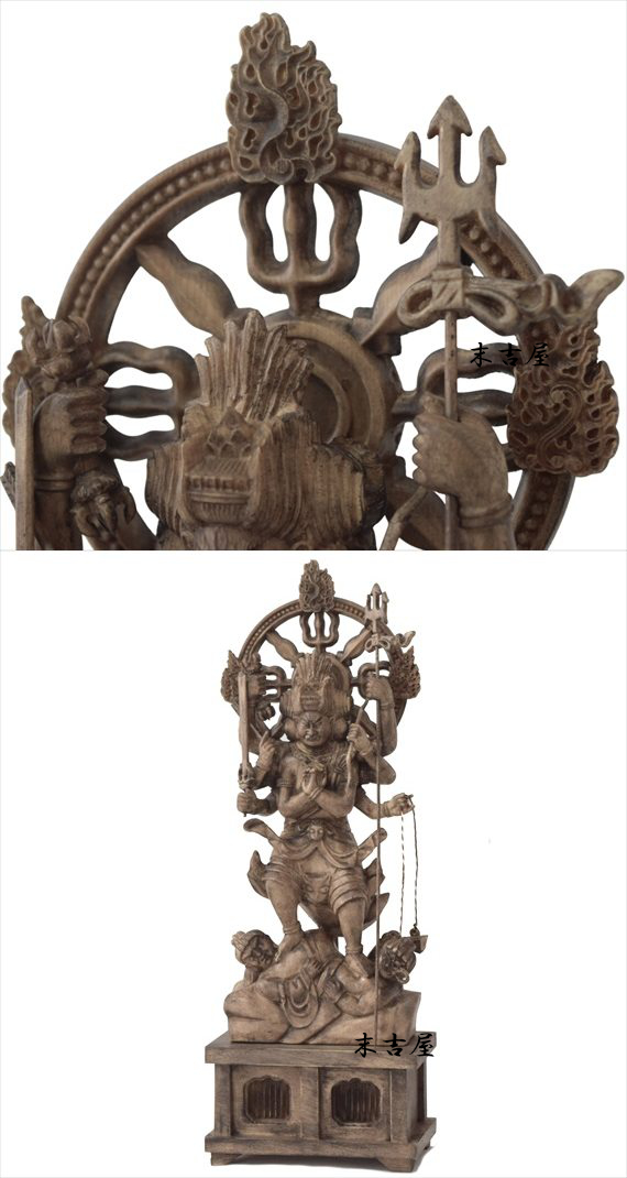 高35cm 木彫り 仏像降三世明王 五大明王 降三世夜叉明王 立像 仏教美術