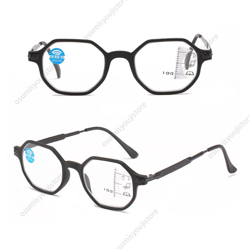 老眼鏡 おしゃれ メンズ レディース ウェリントン型 ズーム眼鏡 ブルーライトカット 軽量 老眼鏡 累進多焦点 フルリムメガネ リーディング 屋外 屋内 自転車｜sugai-store｜03