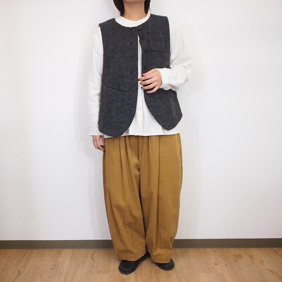 tumugu（ツムグ） ツムグエコウールモッサ ベスト 秋冬 重ね着 