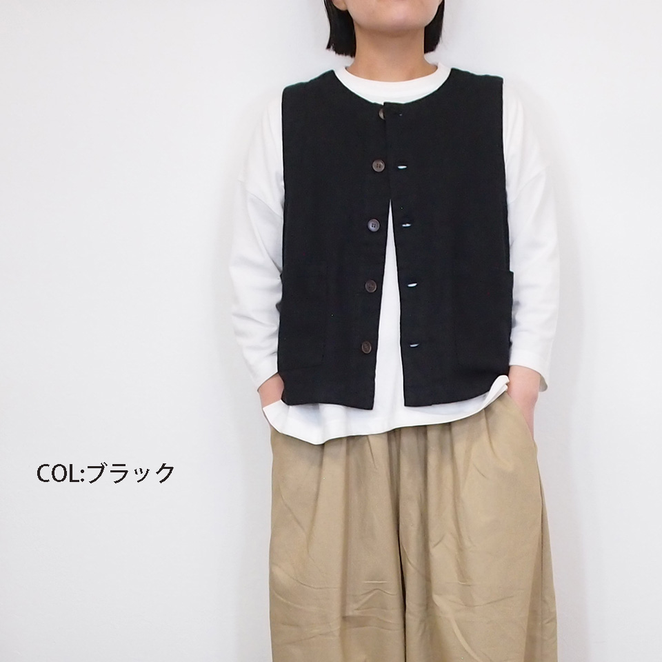 CUORE STORE クオレストア 綿 麻 ベスト レディース きれいめ