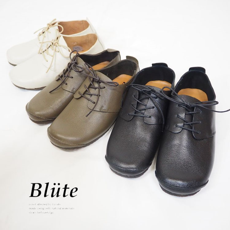 Blute/ブリューテ カウレザー モックトゥ レースアップ シューズ 