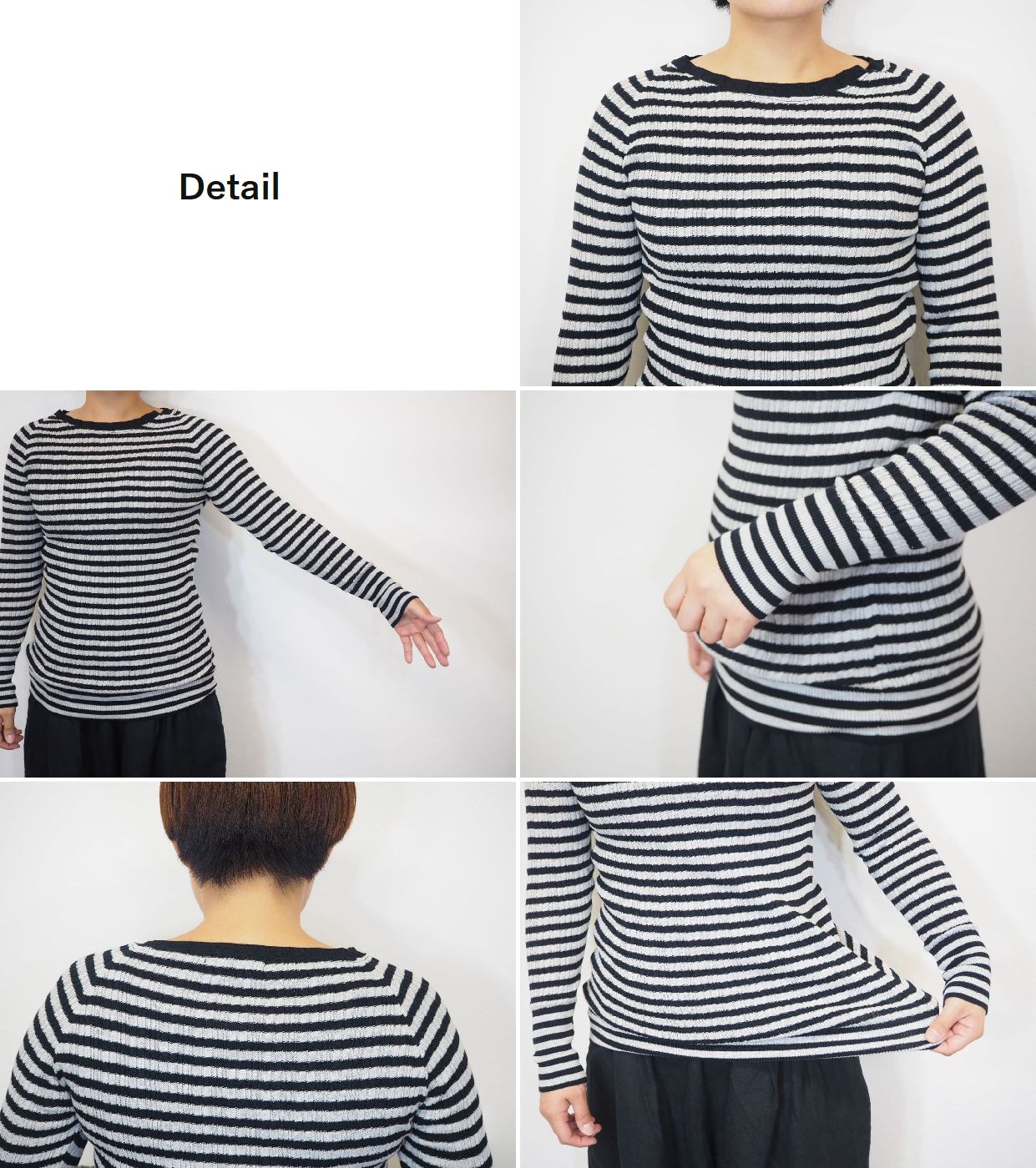 naru ナル コットン ランダム リブ ボーダー クルーネック プルオーバー レディースファッション トップス Tシャツ カットソー 長袖  日本製 NARU naru ナル コットン ランダム リブ ボーダー クルーネック