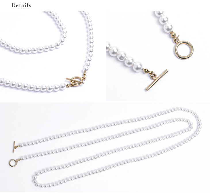 パールネックレス ロング Y字 ラリエット 2連 上品 エレガント