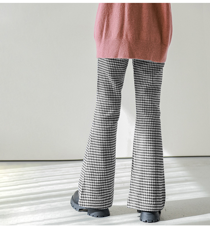 パンツ フレアパンツ ロングパンツ ボトムス レディース 千鳥格