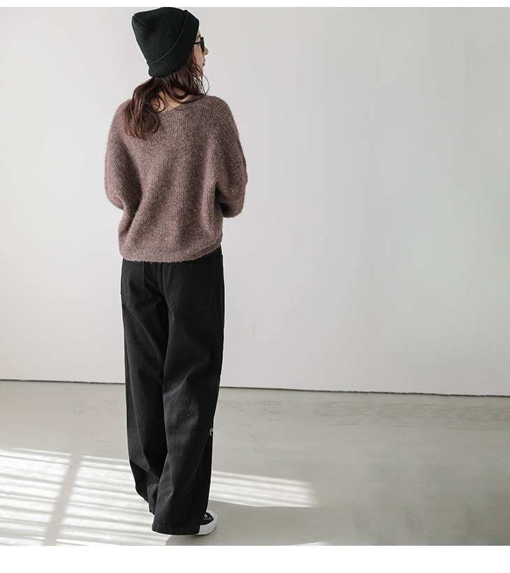 45R デニム ワイドパンツ ガウチョ ギャザー インディゴ Ｒ刺繍 2 45R小麦デニムの908ペインターパンツ 54インチ（インディゴ 濃