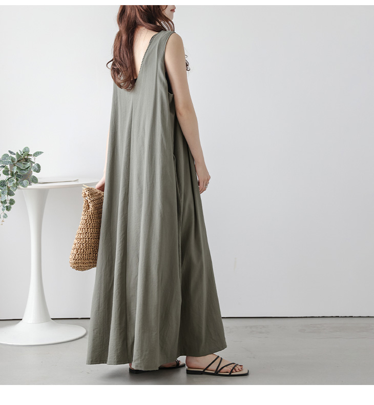 sola様 新品　リネンロングワンピース LASUD｜【接触冷感】キュプラツイルサマーロングワンピース