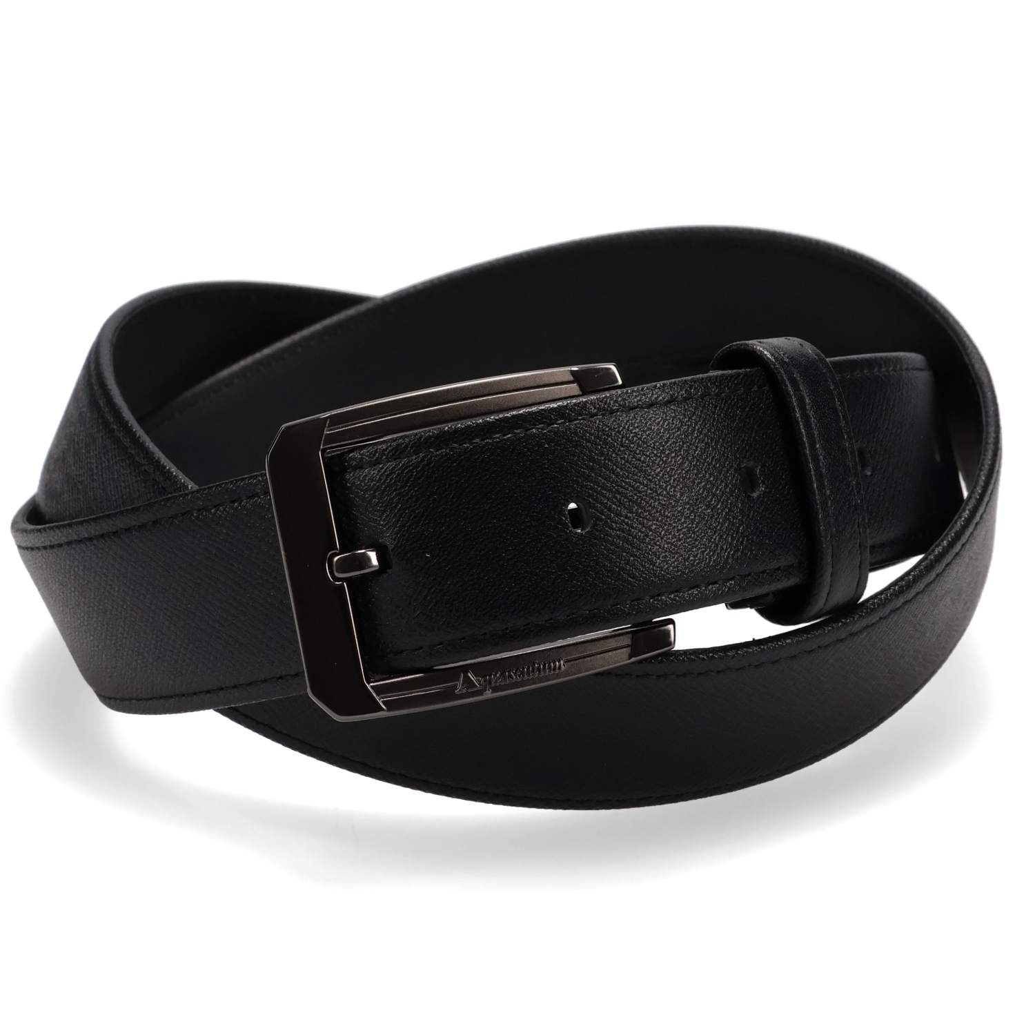 AQUASCUTUM アクアスキュータム ベルト レザーベルト メンズ 本革 日本製 LEATHER BELT ブラック ダーク ブラウン 黒 AQ-410025