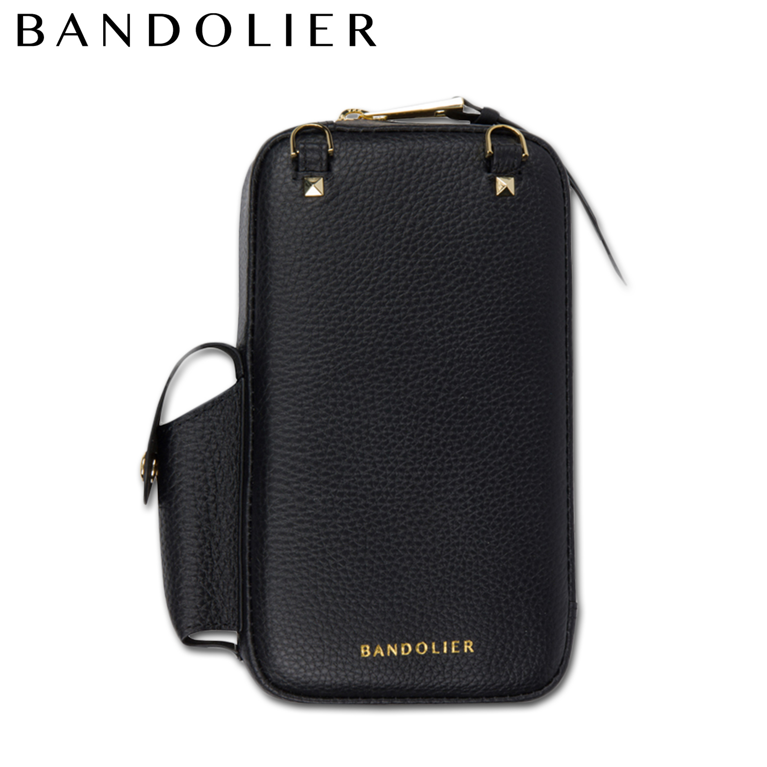 【美品】 完売色 BANDOLIER 黒 レザー ポーチ ショルダーバッグ BANDOLIER（バンドリヤー） ポーチ スマホ 携帯 エキスパンデッド