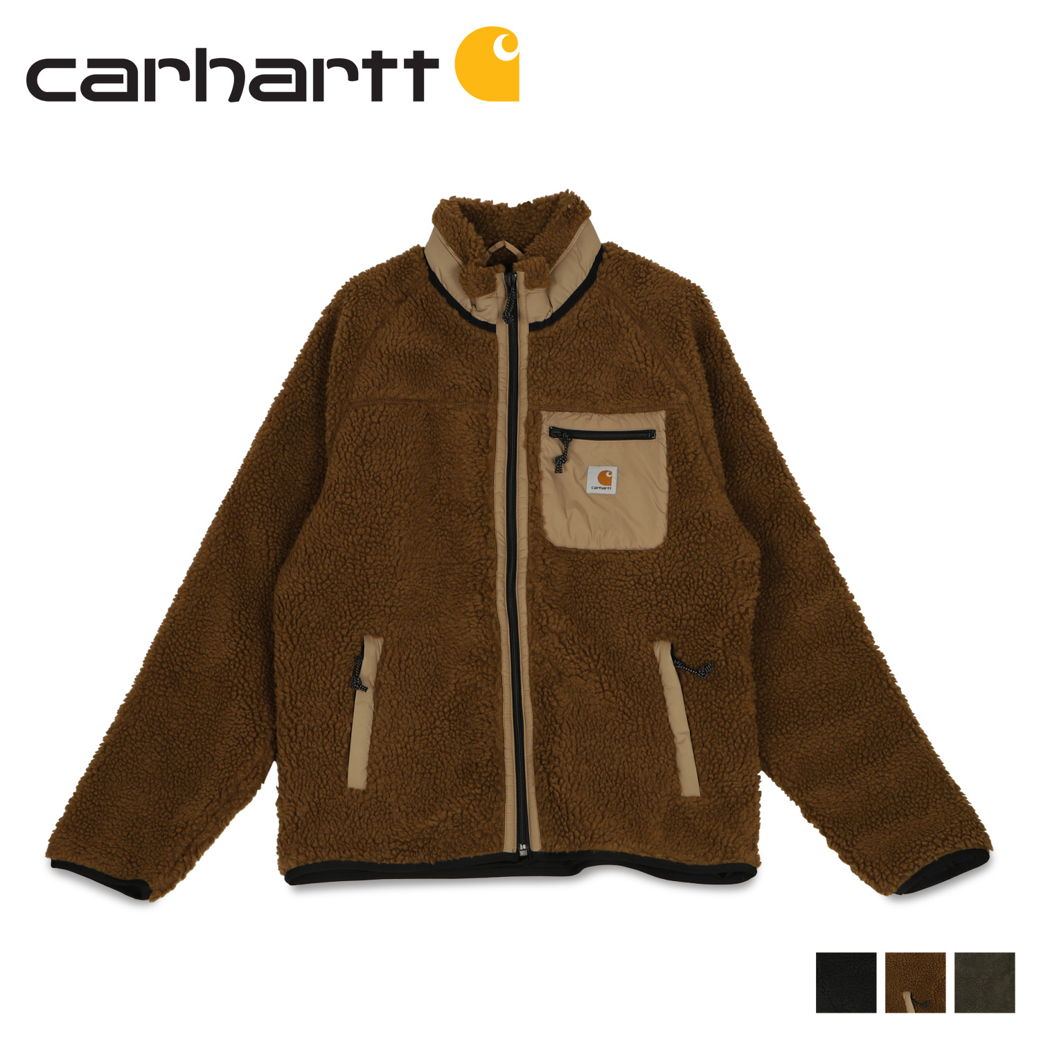 Carhartt / HALDEN JACKET/フリースジャケット/M/ポリエステル/ブラウン/ストライプ Carhartt（カーハート） ジャケット フリースジャケット ボア アウター