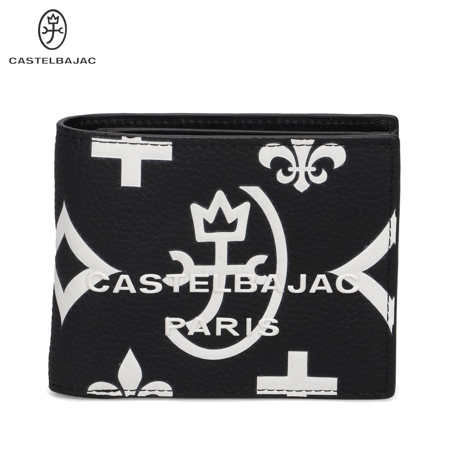 【新品】カステルバジャック 牛革　二つ折り長財布　黒　17,600円 CASTELBAJAC（カステルバジャック） グリッター 二つ折り財布 セミ長