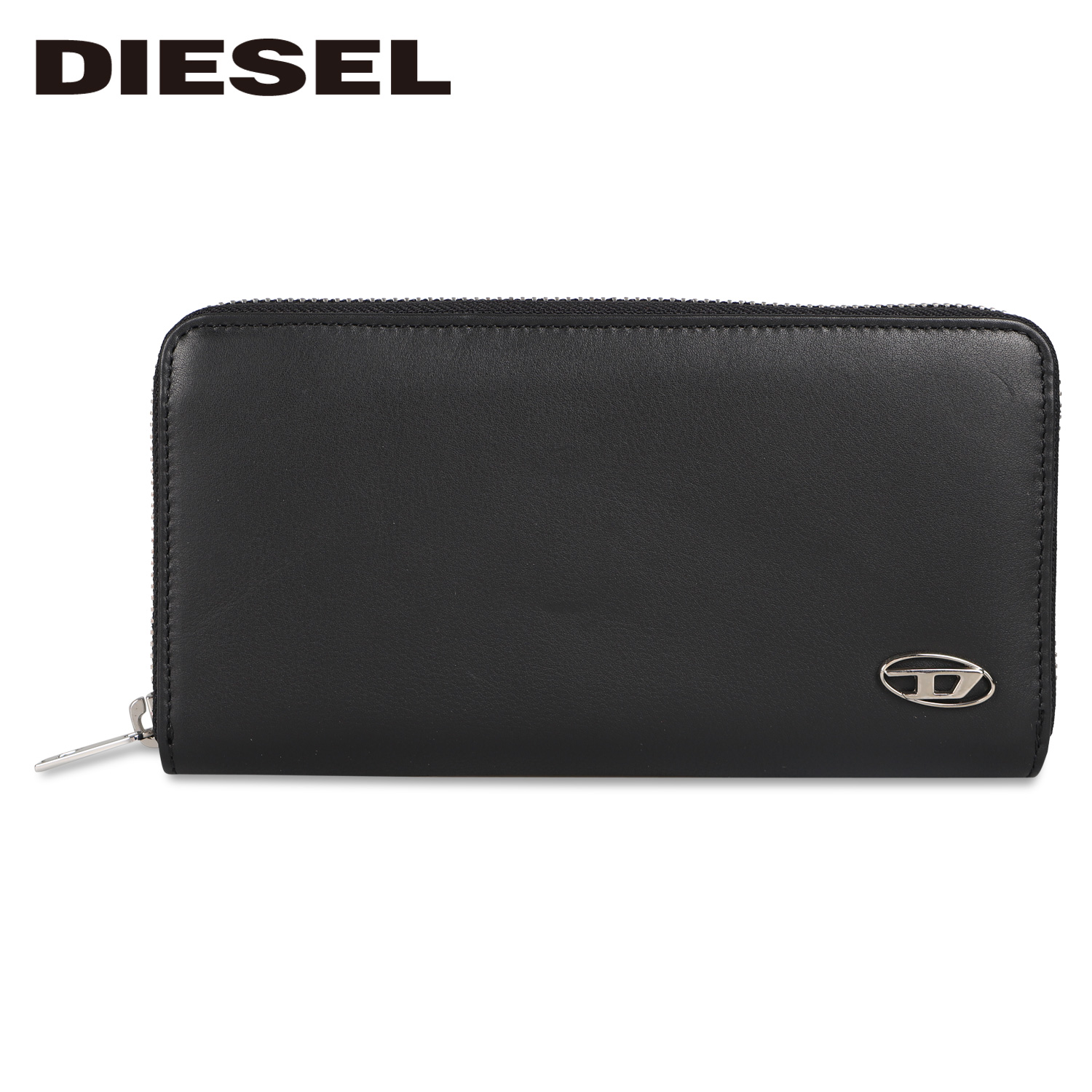 DIESEL ディーゼル 財布 長財布 メンズ レディース ラウンドファスナー 本革 HISSU EVO 24 ZIP WALLET ブラック 黒  X08427-PR227