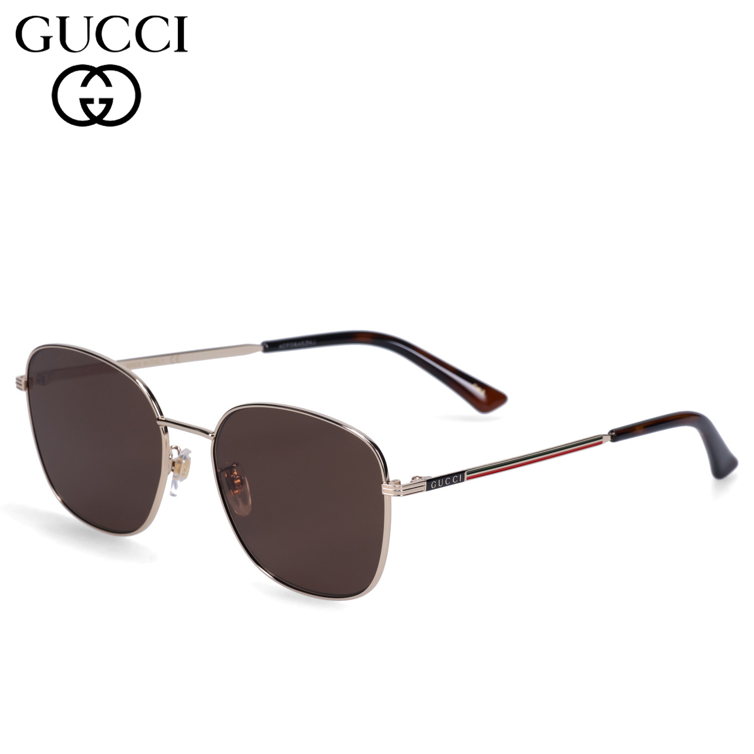 グッチ GUCCI サングラス メンズ レディース アジアンフィット UVカット 紫外線対策 ゴールド GG0837SK-002 母の日 GUCCI（グッチ） サングラス メンズ レディース アジアンフィット UV