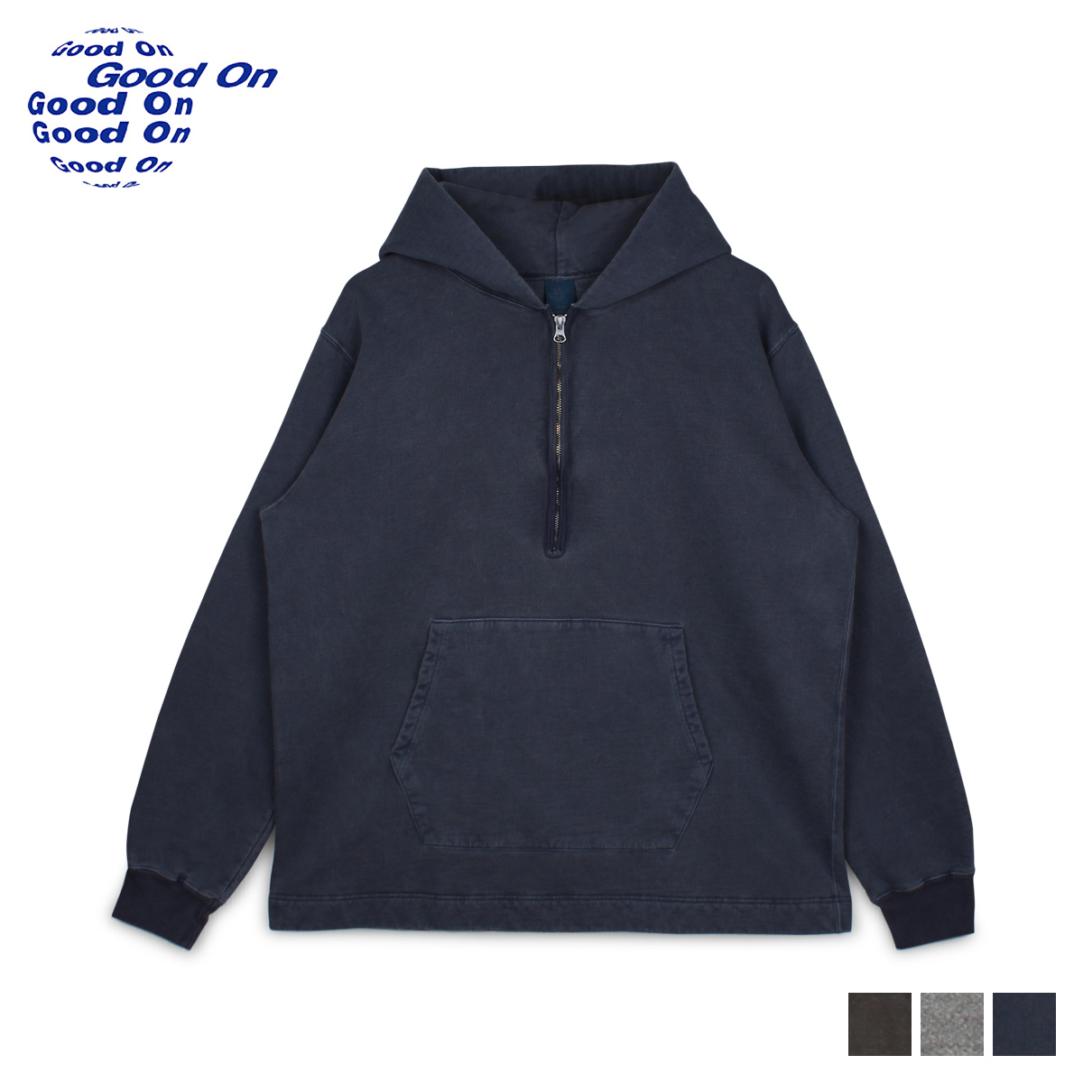 Good On グッドオン パーカー ハーフジップ プルオーバー メンズ レディース ROUGH1/2ZIP POHOOD GOBW1610 GOOD ON（グッドオン） Good On パーカー ハーフジップ プルオーバー
