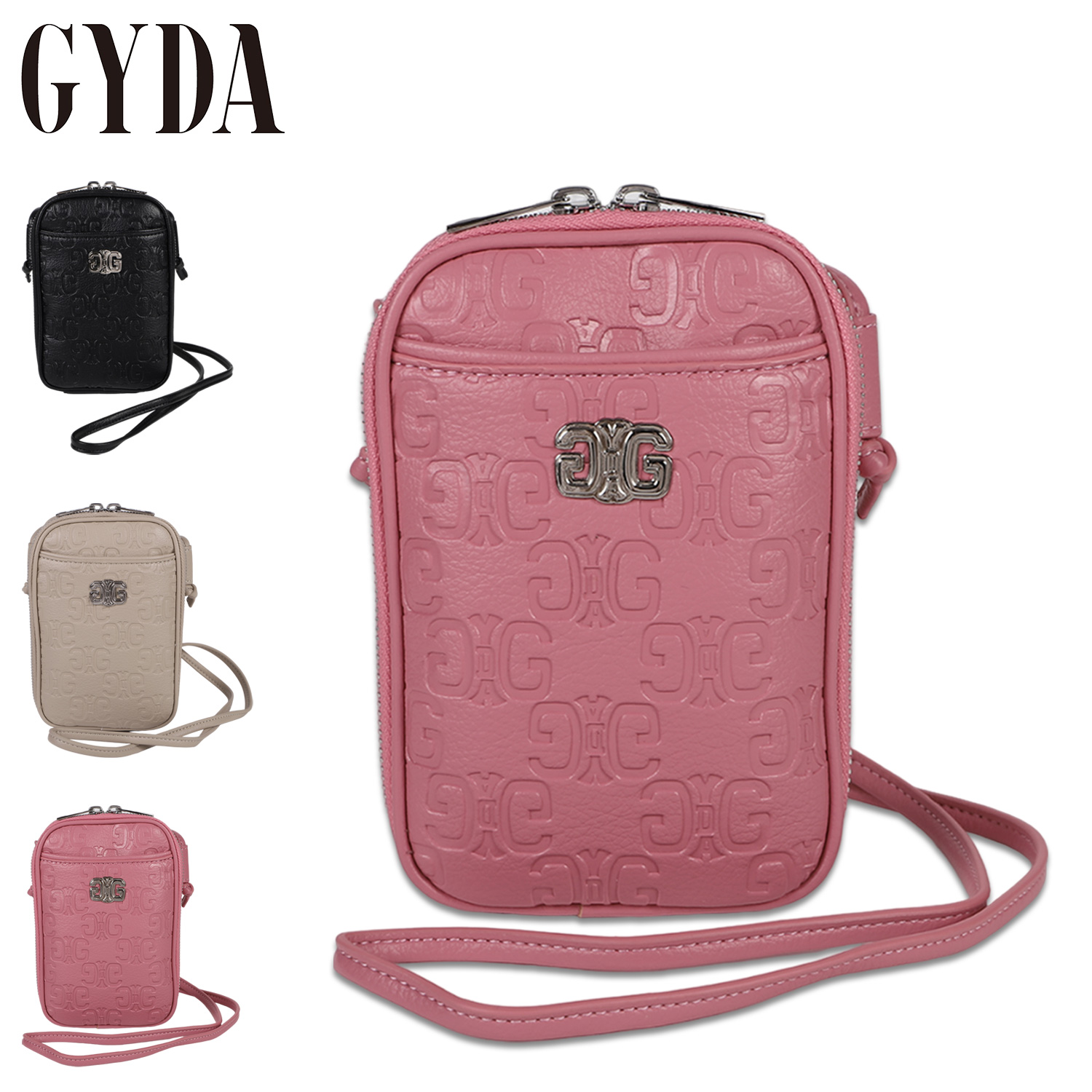 GYDAブラック スマホショルダーバッグ GYDA ショルダーバッグ バッグ GYDA(ジェイダ)スマホショルダー