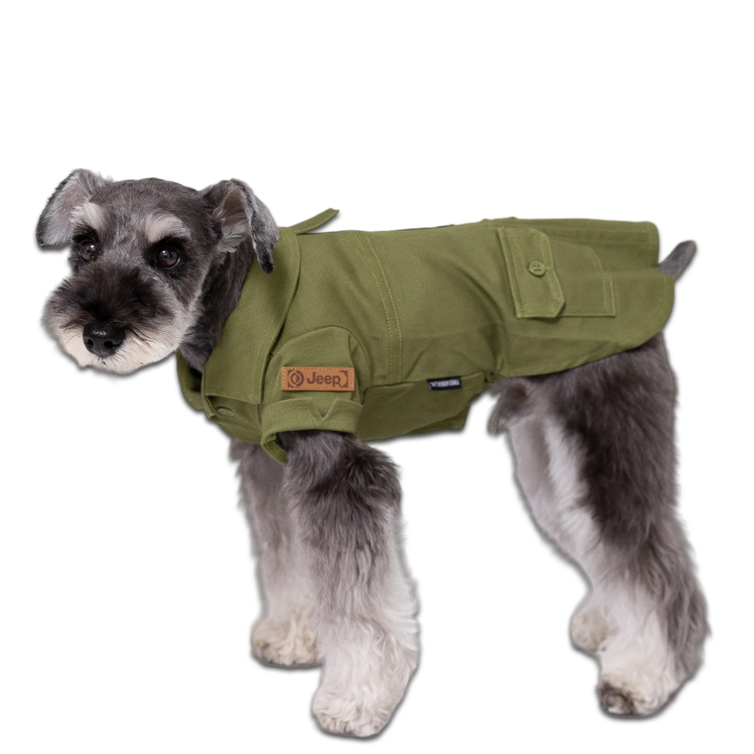 Jeep ジープ 犬服 犬の服 ドッグウェア ペット 小型犬 中型犬 タンク 前開き 秋冬 カーキ JE221-021-005｜sugaronlineshop｜02