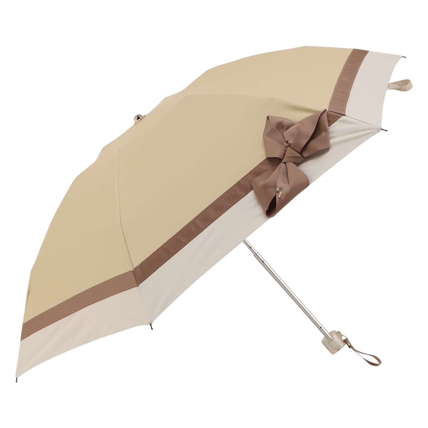 新品未使用 UN JAREIN A LA MONTAGNE 晴雨兼用折りたたみ日傘 シエスタオーガンジーカットワーク