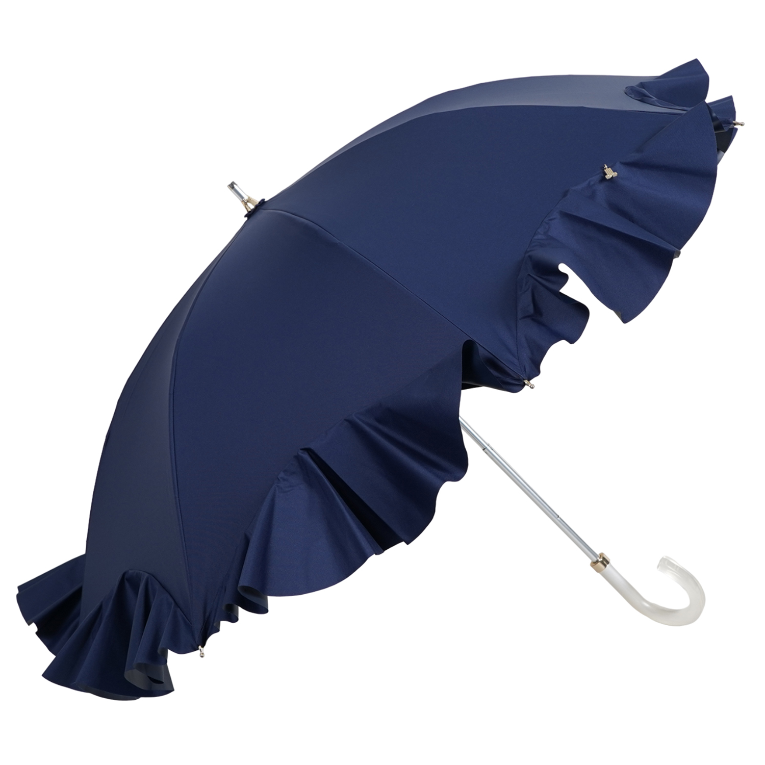 新品未使用ランバンオンブルー　フリル日傘雨傘長傘　ピンクタグ付き 傘 晴雨兼用 LANVIN en Bleu ランバンオンブルー 日傘 長傘 晴雨兼用 ショート 雨傘