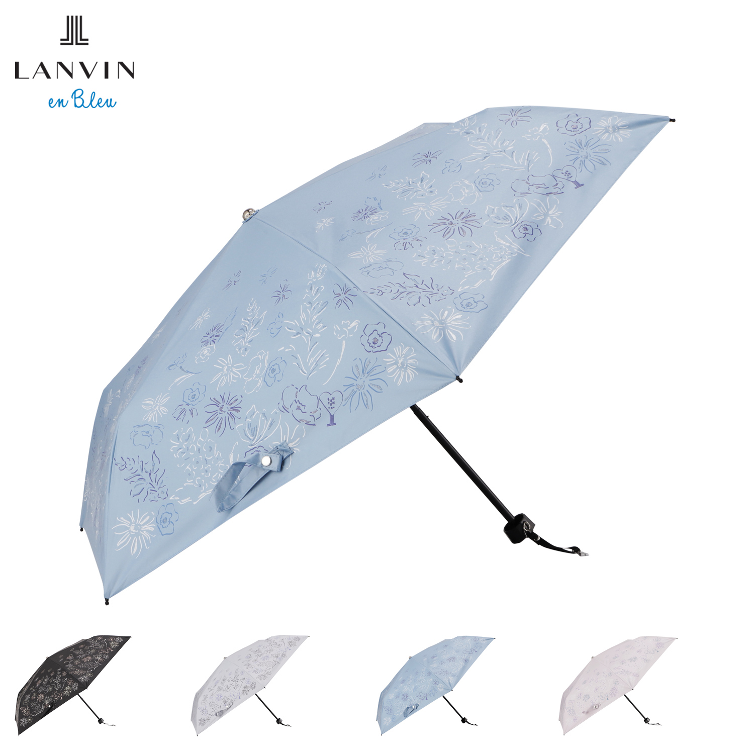 LANVIN en Bleu ランバンオンブルー 日傘 雨傘 折りたたみ傘 ミニ 晴雨