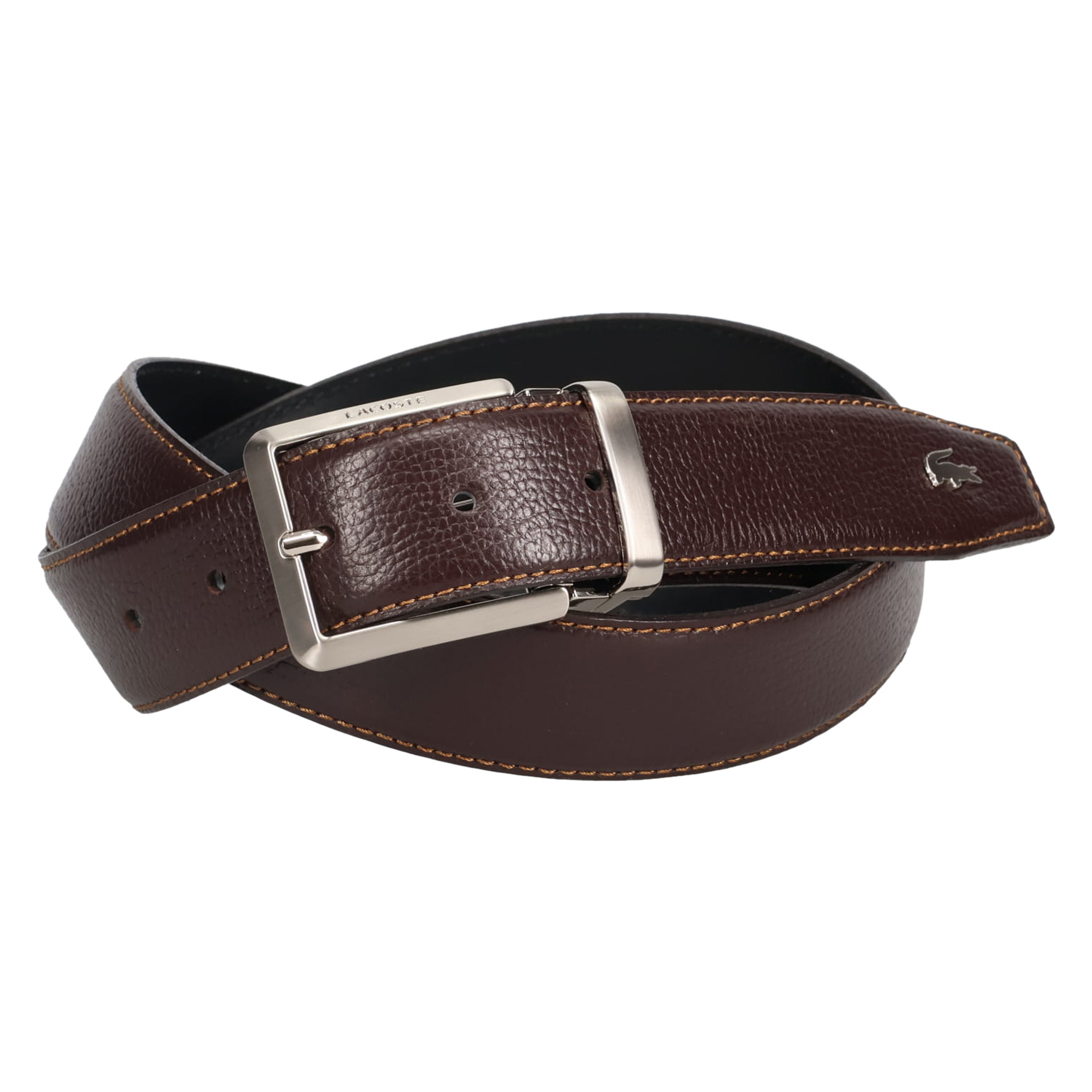 LACOSTE（ラコステ） ベルト メンズ 本革 日本製 BELT ブラック ダーク