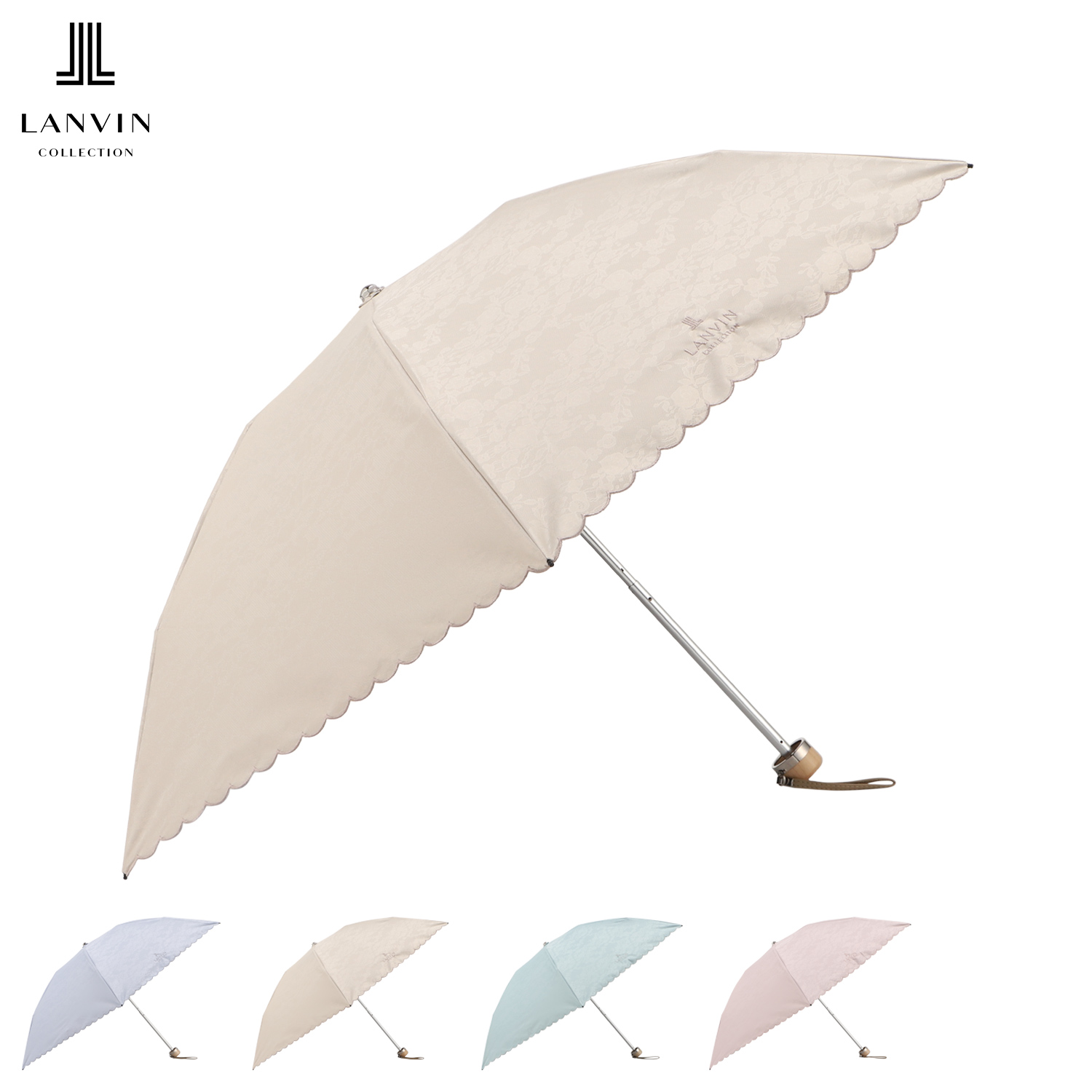 LANVIN COLLECTION 花柄折りたたみ傘 雨傘】ランバン オン ブルー (LANVIN en Bleu) 花柄 プリント