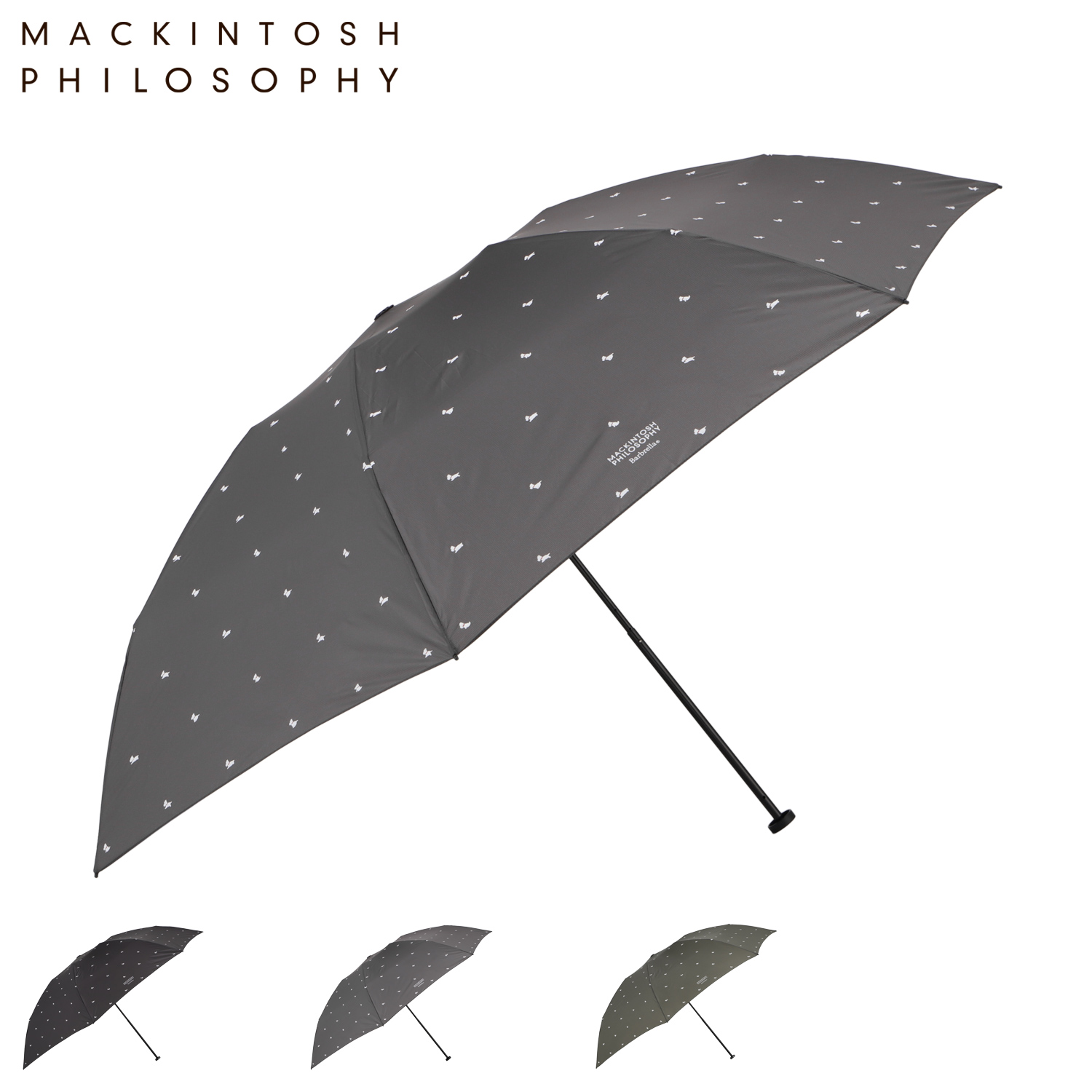 マッキントッシュフィロソフィ　バーブレラ　折りたたみ雨傘　 大きめ60cm 黒 MACKINTOSH PHILOSOPHY（マッキントッシュフィロソフィー