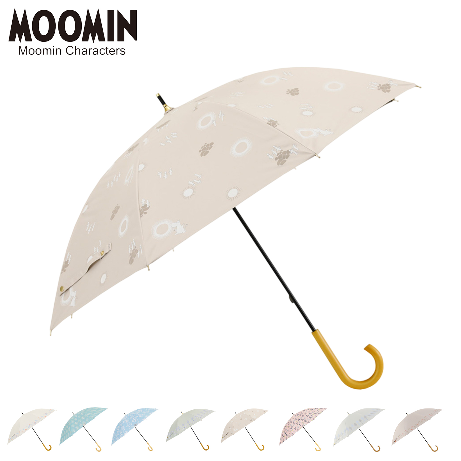 MOOMIN×ZOY／風が抜ける ゴルフ傘【紫外線対策・遮熱・遮光】ムーミン MOOMIN 日傘 小説柄 ムーミン グッズ 50cm キャラクター晴雨兼用