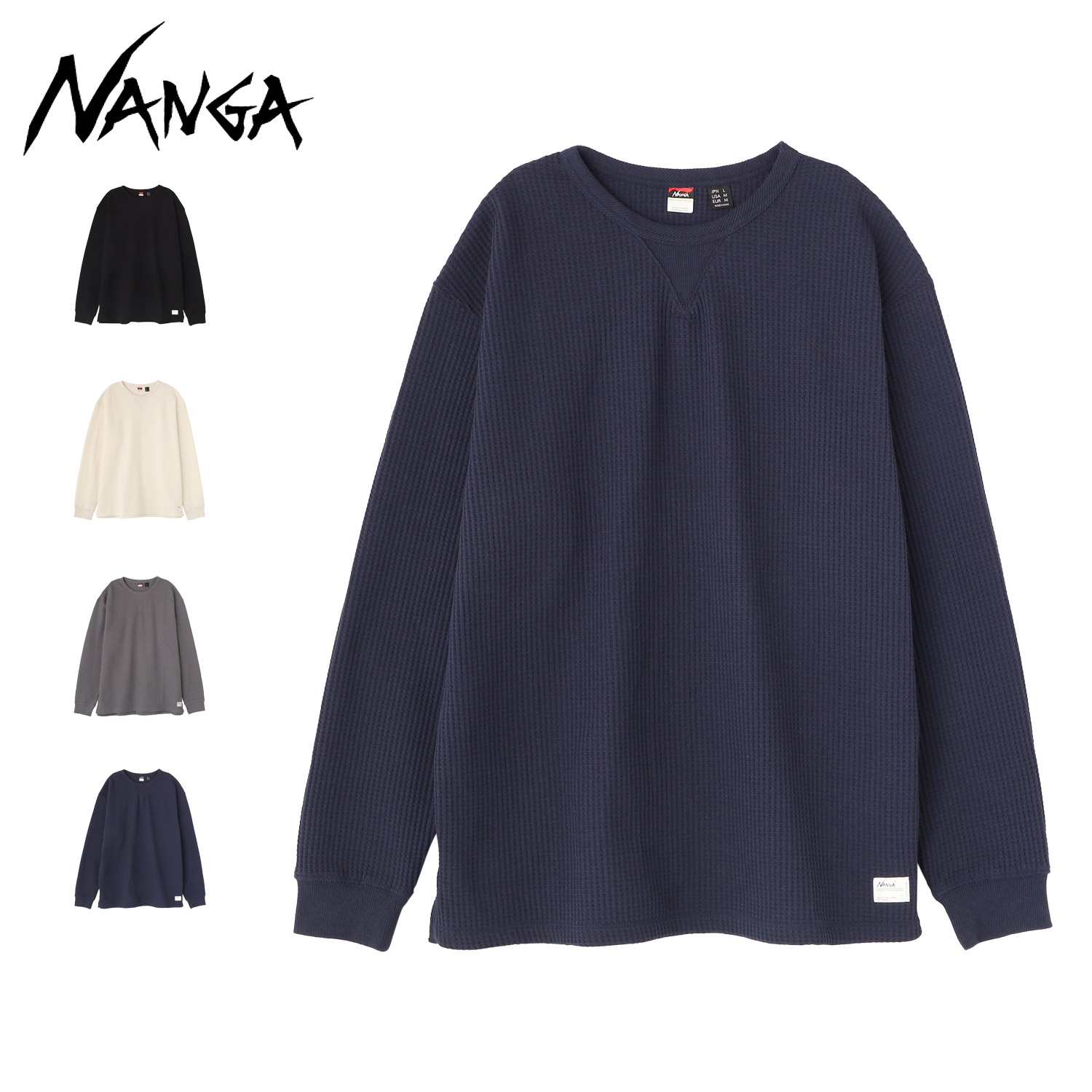 ナンガ NANGA Tシャツ 長袖 ロンT カットソー エコハイブリッド ワッフル メンズ 綿 ECO HYBRID WAFFLE L/S TEE NW2311-1G218 エコハイブリッド ワッフル ロングスリーブTシャツ – NANGA