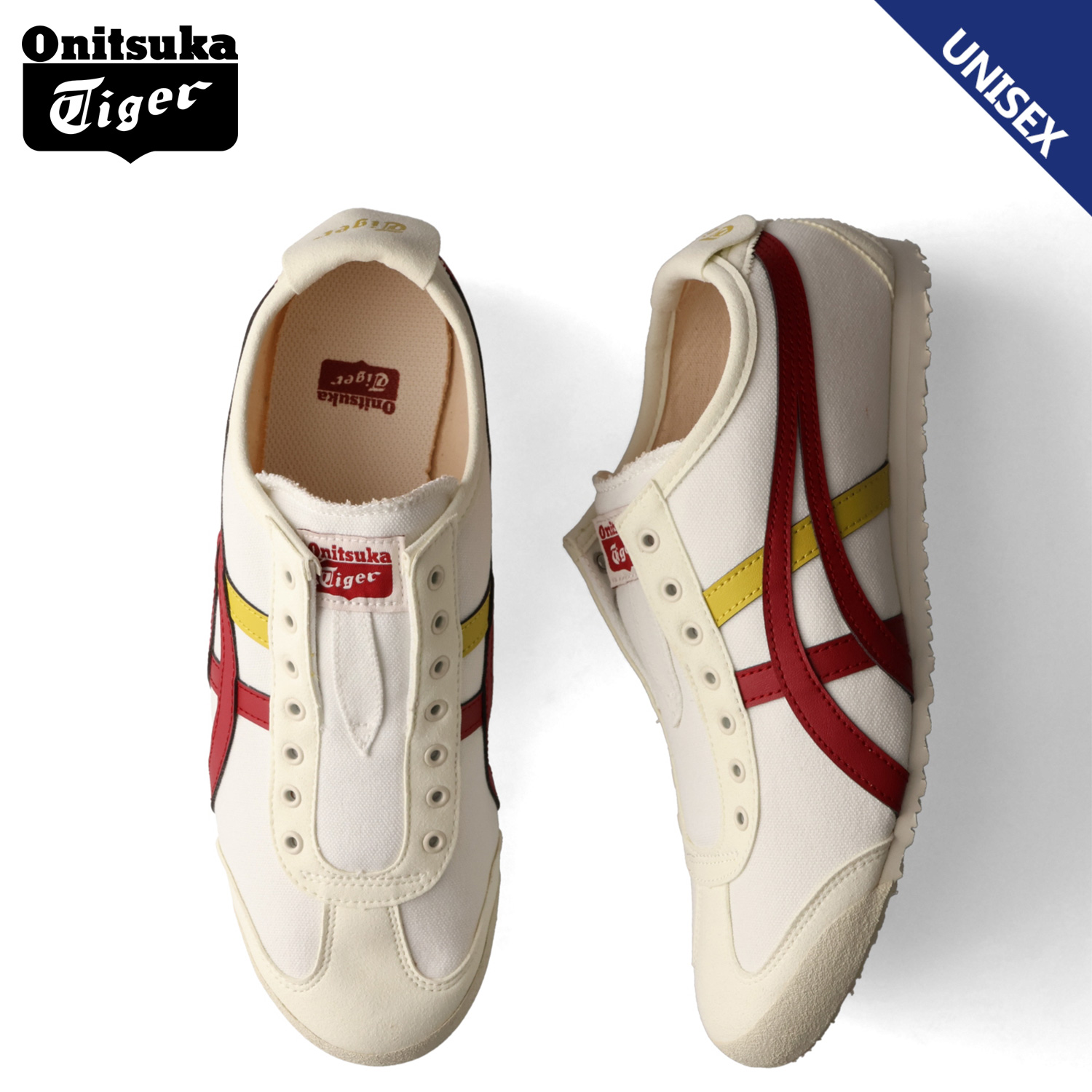 オニツカタイガー レザー スリッポン クリーム メキシコ66 24cm Onitsuka Tiger オニツカタイガー スリッポン MEXICO 66 SLIP-ON