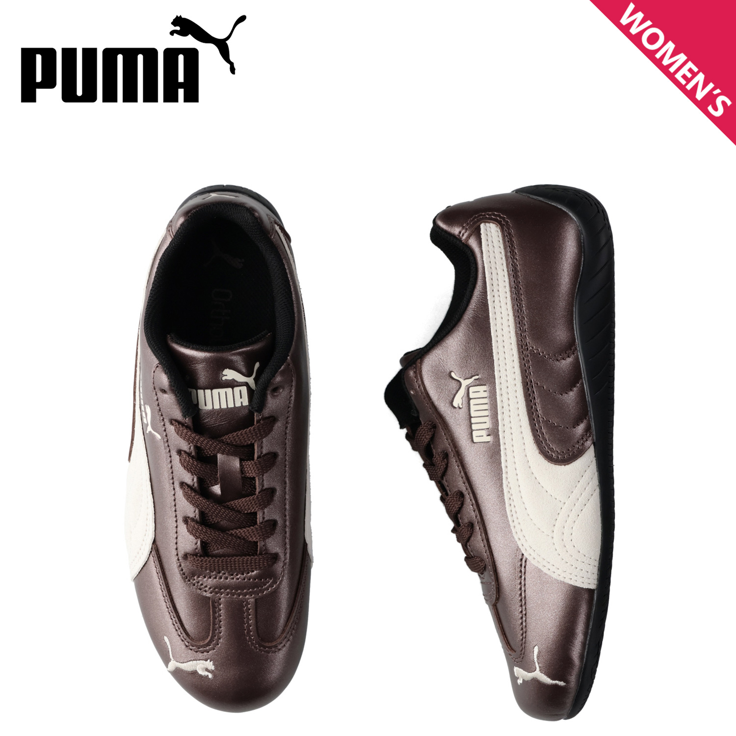 完売品 PUMA プーマ スピードキャット スニーカー ブラウン 23.5 PUMA（プーマ） スピードキャット メタリック スニーカー レディース