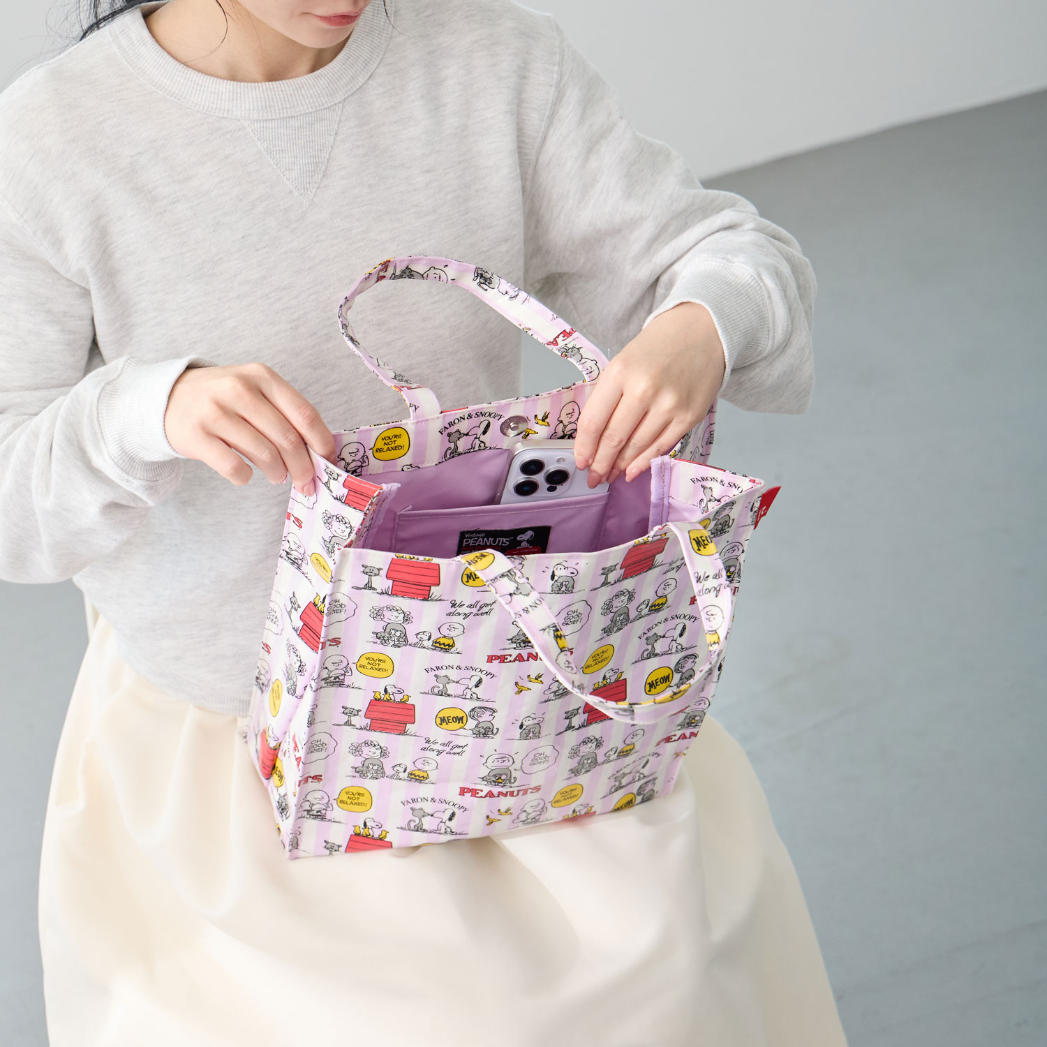 w*i様 ウォールナッツ(ラミネート) あおりポケット付きトートバッグ✩ ROOTOTE（ルートート） トートバッグ バッグ IP.アーキャトル.ラミ
