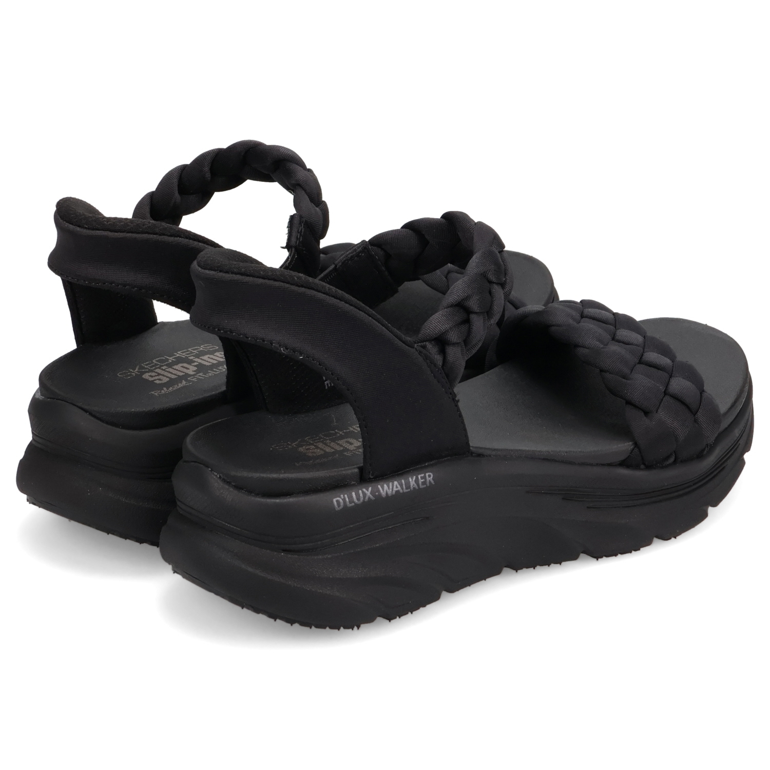 【未使用級】スケッチャーズ　スリップインズ厚底ビジューサンダル 黒22cm SKECHERS（スケッチャーズ） スリップインズ デラックスウォーカー