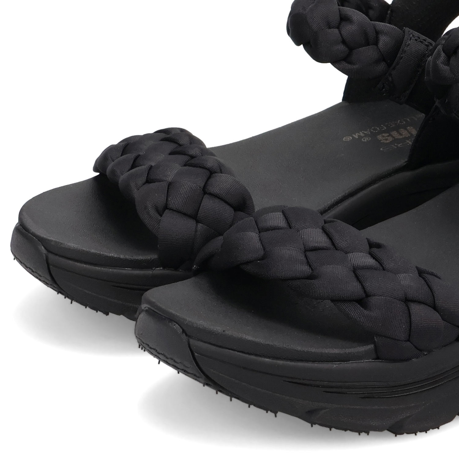 【未使用級】スケッチャーズ　スリップインズ厚底ビジューサンダル 黒22cm SKECHERS（スケッチャーズ） スリップインズ デラックスウォーカー